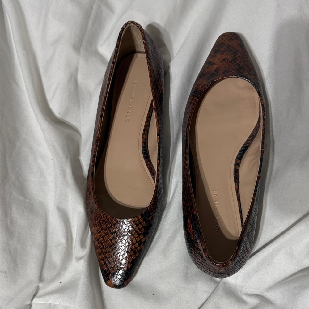 Banana Republic Brown Snakeskin Flats